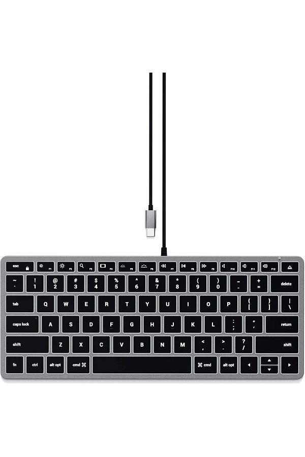 Satechi-لوحة مفاتيح رفيعة W1 سلكية بإضاءة خلفية - مفاتيح مضيئة واتصال USB-C - متوافقة مع 2 1
