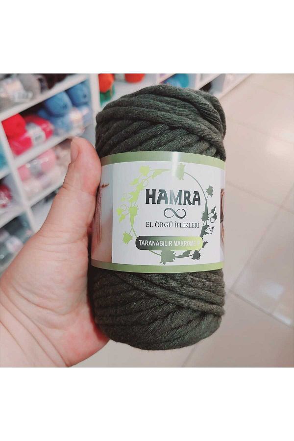 HOBİ-خيط مكرامية للمسح 4 ملم 250 جرام أخضر كاكي 1