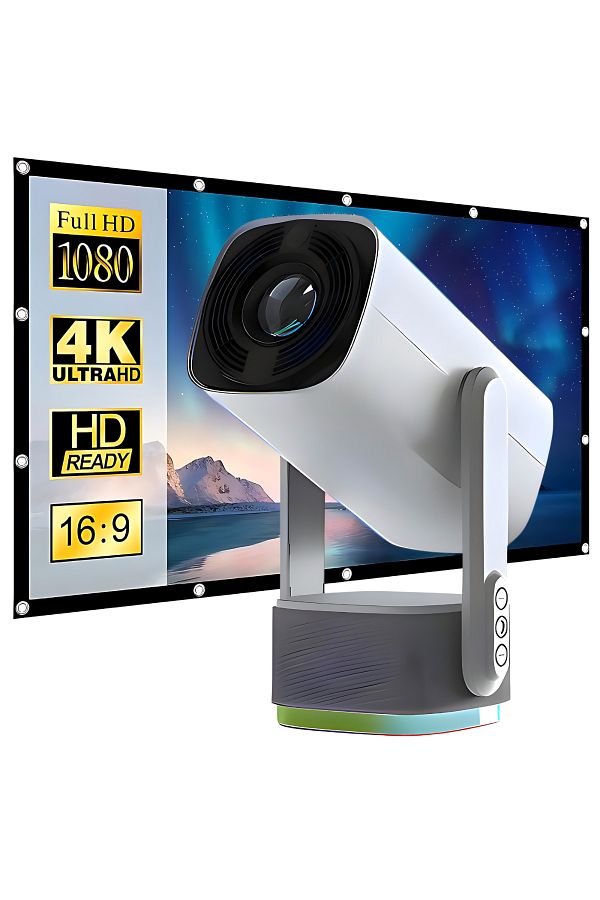 ATOMKIT-Video projector with battery included, Over 2 hours of operation, EU plug connection, 160 ANSI, White 1