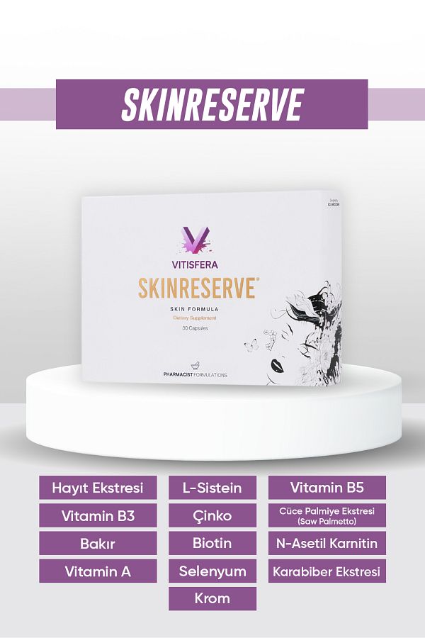 Vitisfera-Skinreserve 30 Capsules- Dwarf Palm Extract, Hayit Extract, Multivitamin and Multimineral 1