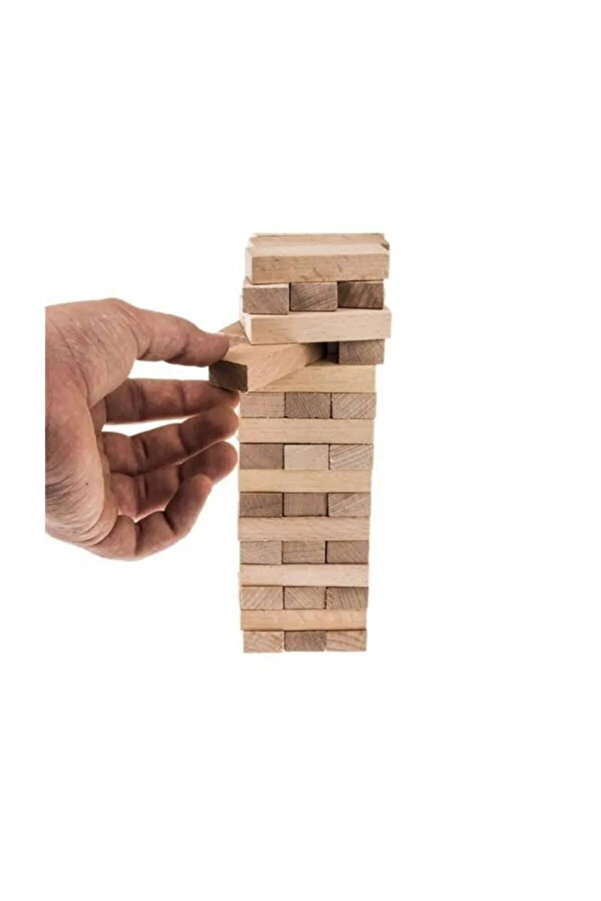 Jenga Doğal Ahşap Denge Oyunu Kule Oyunu 54 Parça