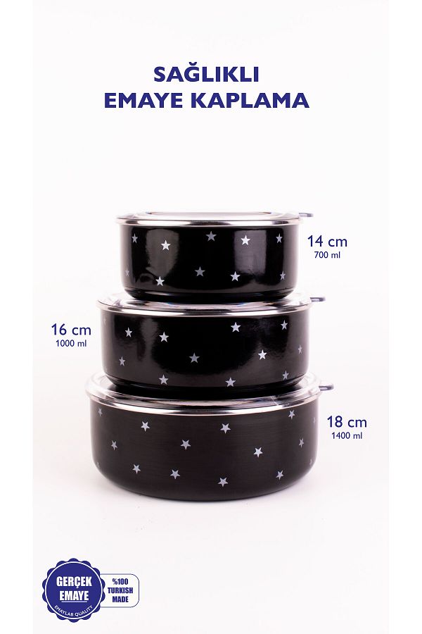 EMAYlab-Star Enamel Storage Container (Can Be Used in Cookers) 1