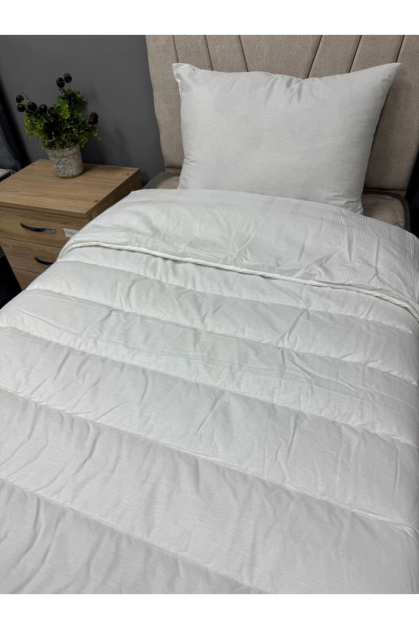 Clasy-Ranforce Unita V4 - Double, Double-Sided, White Plain Pattern Quilted 100% Cotton 1