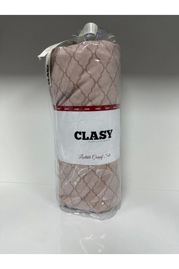 Clasy-Ranforce Elastic Sheet Set Double Patterned Milk Coffee 1