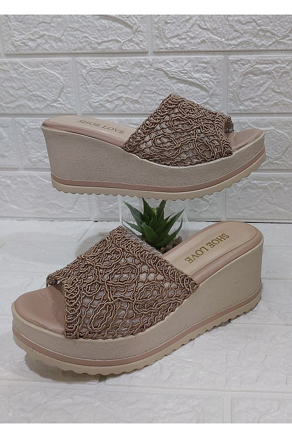FHM AYDOGDU-Filler Silvery Knitted Slippers - Mink Knitted 1