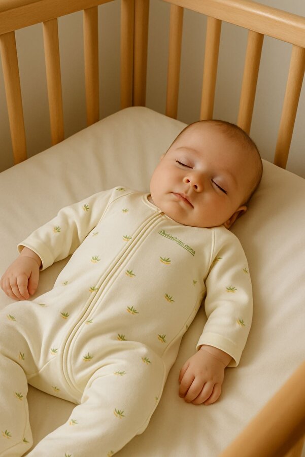 Minytrendy Kız Erkek Organik Yenidoğan Tulum Bebek Fermuarlı Tulum Takım Hastane Çıkışı Bebek Hediyelik