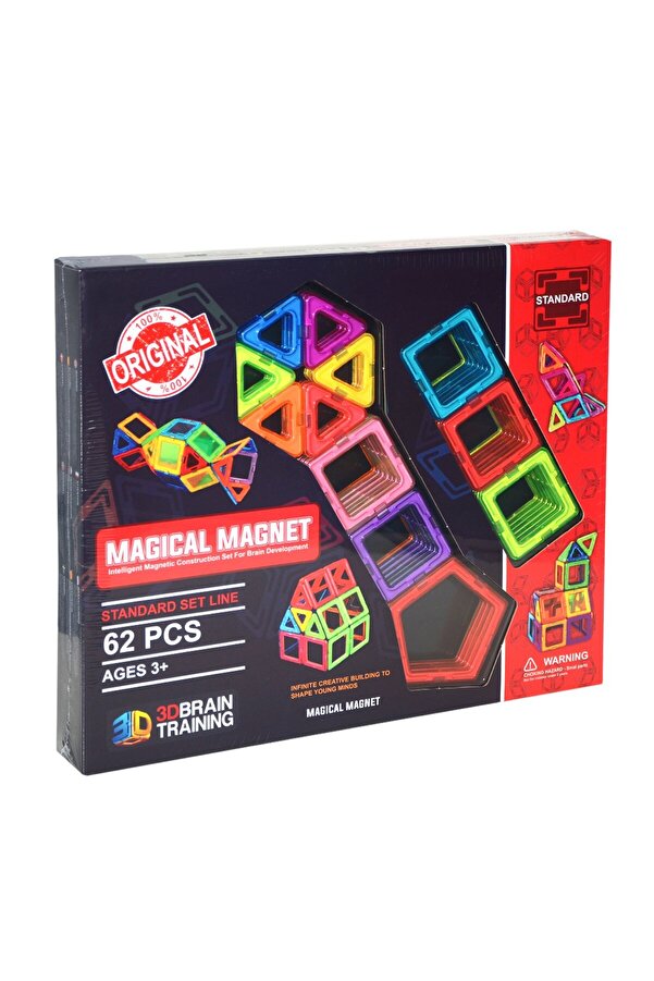 Magical Magnet Başel Oyuncak ,mıknatıslı , Yapı Ve Tasarım Yapı Oyuncak Eğitim Seti,62 Parça