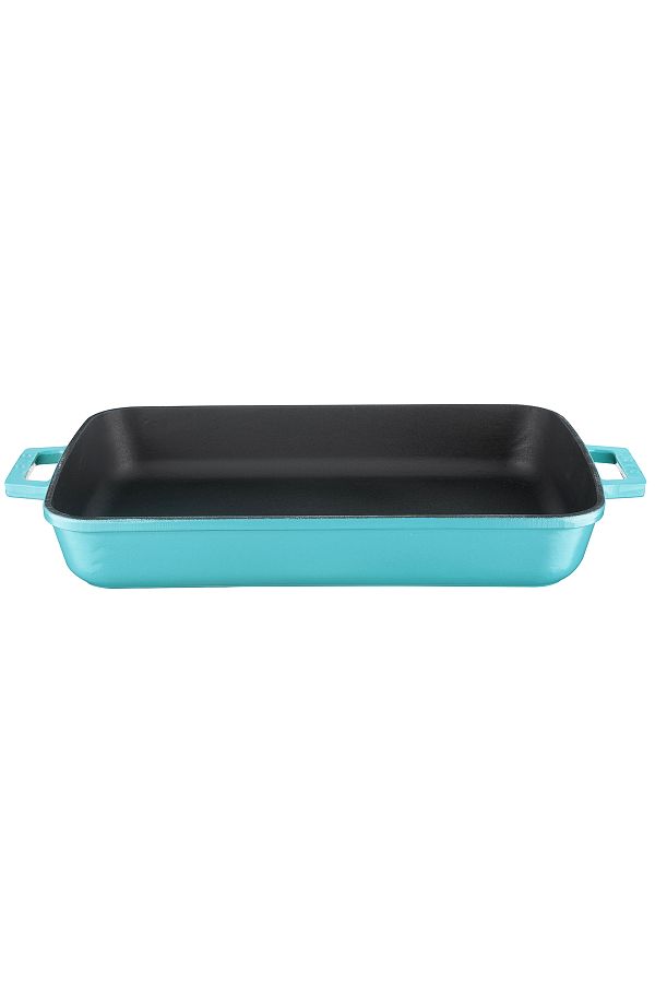 Lava-Cast Rectangular Rosto and Oven Tray Cast Iron Solid Double Handle Spring Series Size 26x4 1