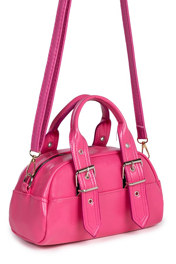 macharelbasic-Women's Hand and Shoulder Bag with Belt Detail 1