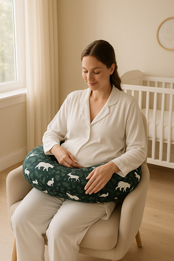 Dear Deer Love Emzirme Yastığı - Emzirme Minderi - Deep Forest