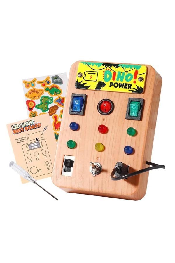 Choice-S Children's Montessori Led Light Busy Board Simulation Switch Power Board Busy Light Button Puzzle. 1