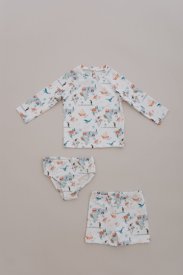 Tuğba Kuğu UV Korumalı Uzun Kollu Erkek Bebek Mayo