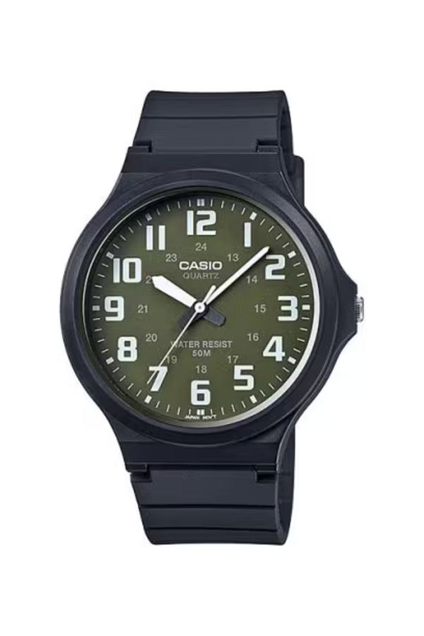 Casio-ساعة كاسيو للرجال بمينا أخضر تناظرية - MW-240-3BVDF 1
