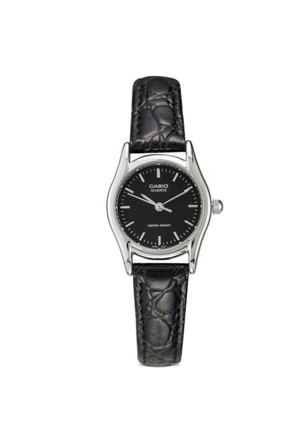 Casio-ساعة كاسيو النسائية التناظرية بمينا أسود - LTP-1094E-1ARDF 1