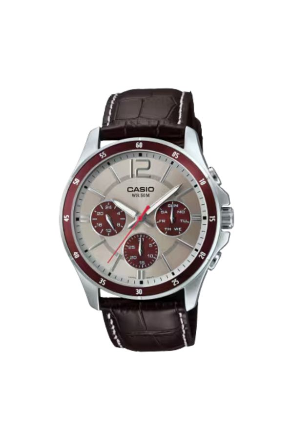 Casio-CASIO Men's Analog Grey Dial Watch - MTP-1374L-7A1 1