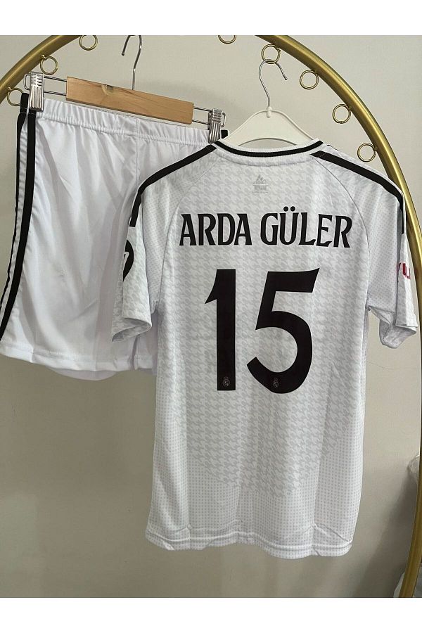 sinmm-Children's Top and Bottom Set Jersey (Real Madrid)(Arda Güler) White Color Set of 4 2024-25 Season 1