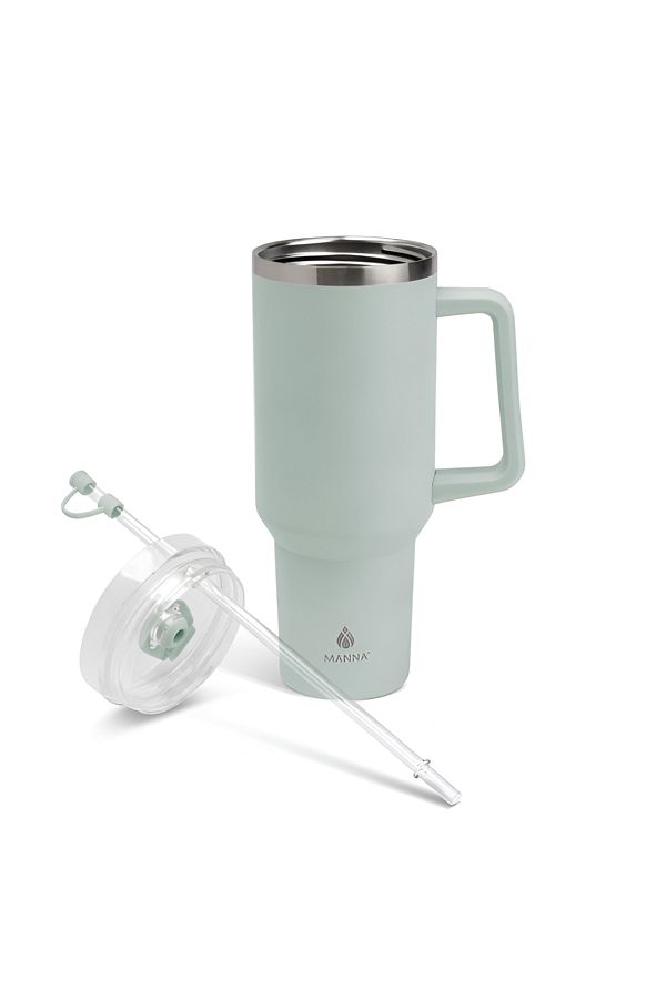 manna-2-in-1 Lid Wide Handle Atlas Tumbler with Topper and Reusable Straw Etched Glass 40oz 1
