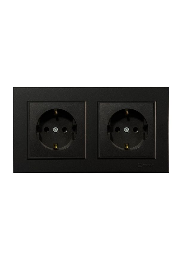 MAKEL-Karea Black Set of 2 Grounded Socket + Grounded Socket 1