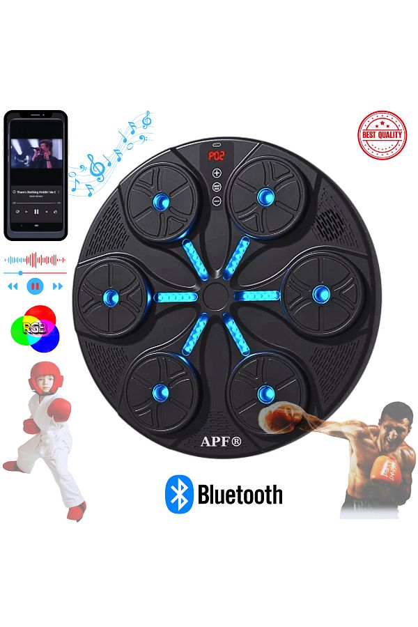 Generic-Apf® Interactive Boxing Machine With LED Lights, Music And Adjustable Training Modes - Black 1