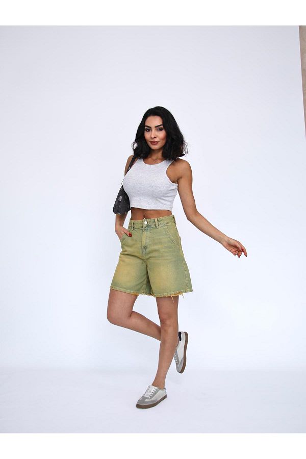 Zeo Basic-Tint Wash Denim Mini Shorts 1