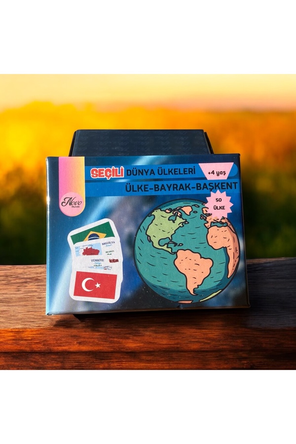 NovoMundo Seçili 50 Dünya Ülkeleri-Harita-Bayrak-Başkent Kartları