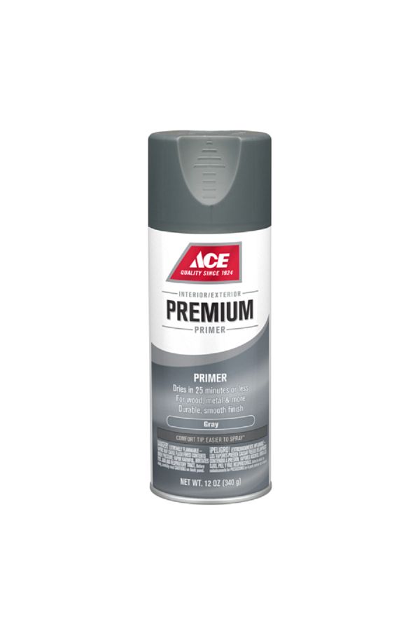 ACE-Premium Quick Drying and Superb Coverage Smooth Enamel Primer Spray Paint Grey 12oz 1