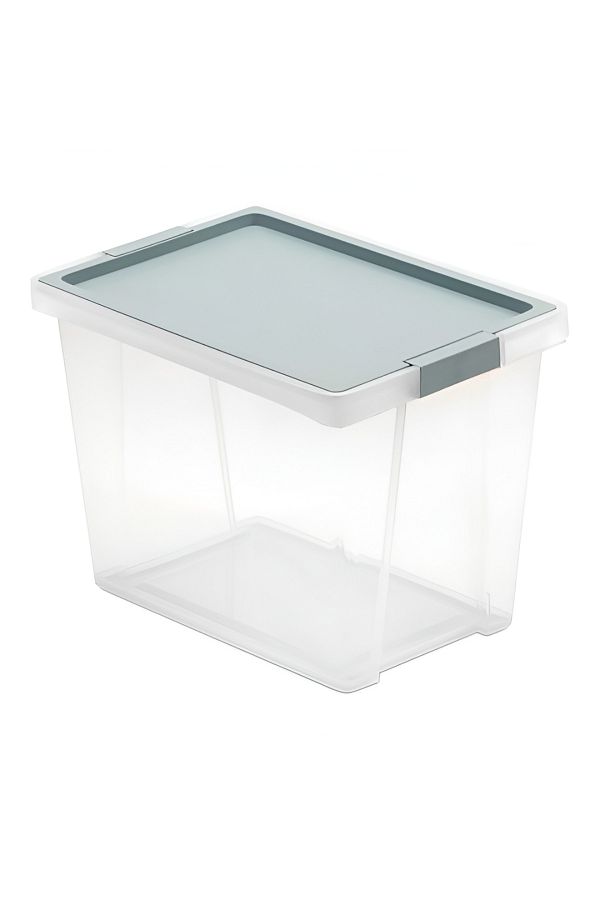 Tatay-Hinged Handle Multipurpose Stackable Storage Box in Blue Mist and Clear 1