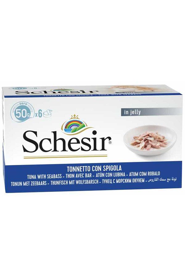 Schesir-Schesir Cat Multipack Tuna with Seabass 6x50g can Pack of 2 1