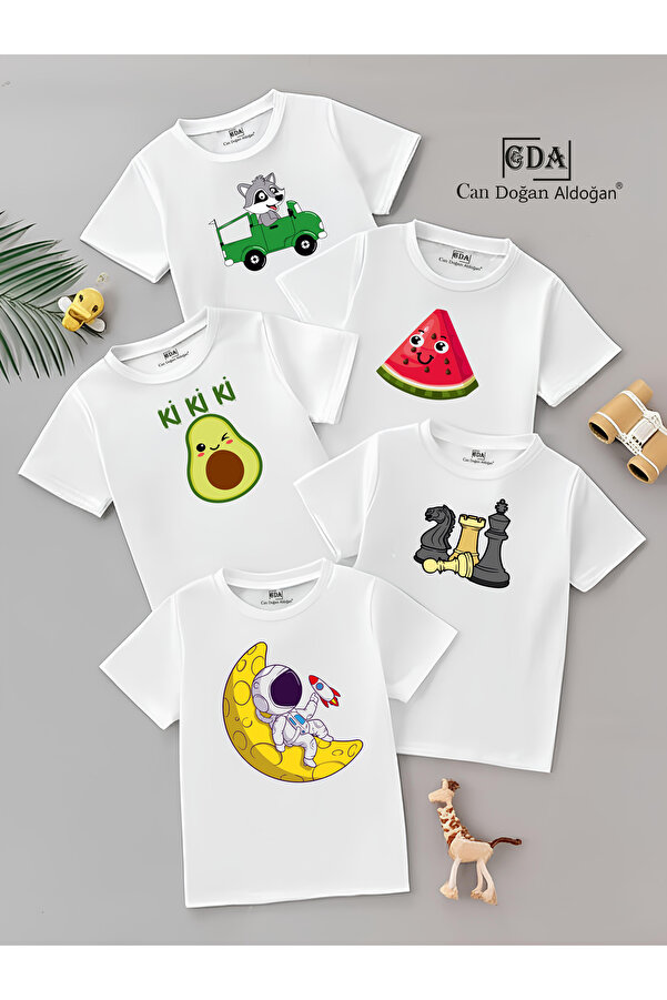 CDA Karma Paket 4 Beyaz Çocuk Tişörtü (5'li Paket)