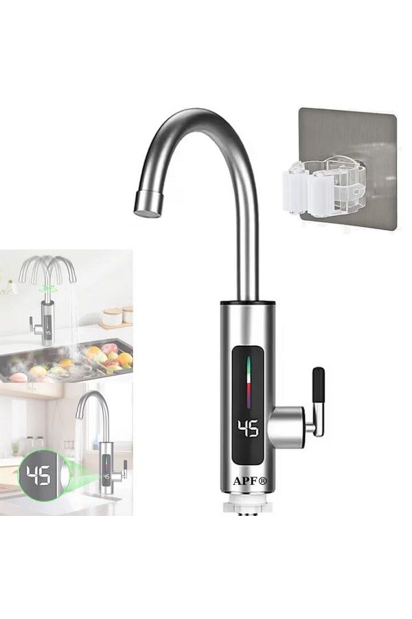 OEM-Instant Electric Faucet APF® 3000W, LCD Display, 360° Rotation + Self-Adhesive Support 1