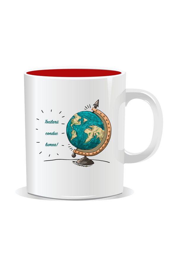 OEM-Personalized mug with messages for nerds, Nerds rule the world - Red interior 1
