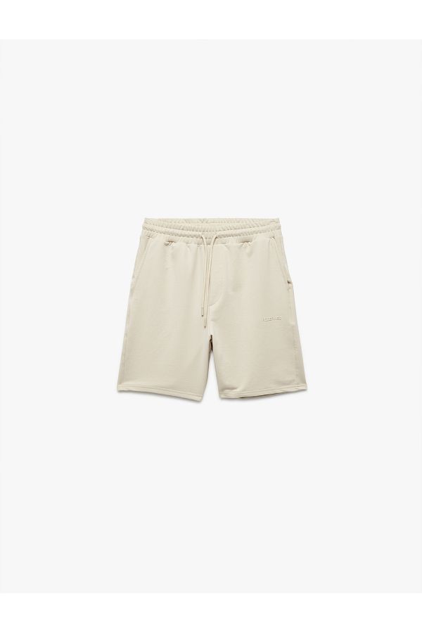 Koton-New Season Cotton Bermuda Shorts with Pocket Detail and Lace-Up Waist 1