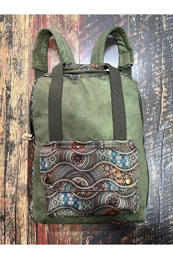 street&bagdnz Etnik Otantik Su Geçirmez Laptop Bölmeli Taşıma Kollu Sırt Çantası