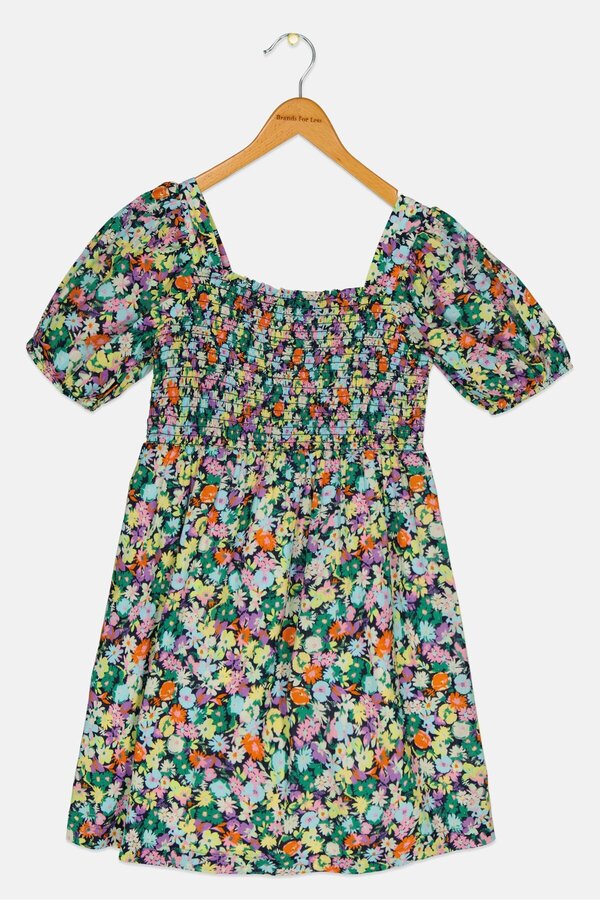 GAP-Kids Girl Ruched Dress, Multicolor 1