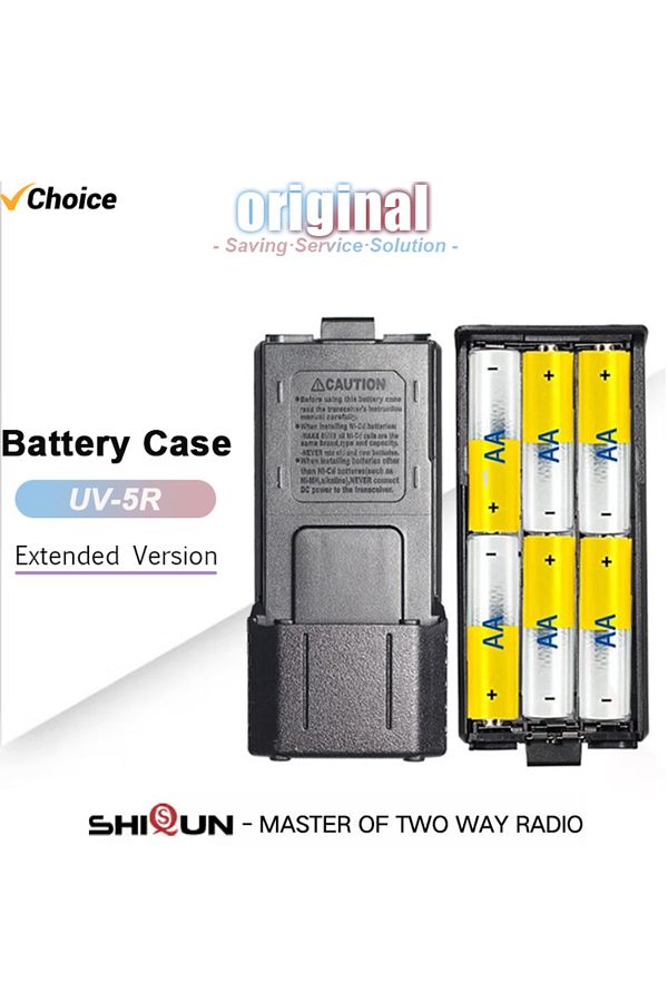 Choice1-1pc Extended Case Baofeng UV-5R Battery Case Shell Extended Battery Housing BL-5 6xAAA Batteries Box 1