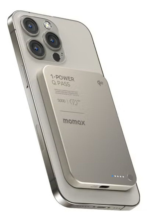 Momax-1-Power Q.Pass 5000mAh Qi2 Magnetic wireless Power back Upto 20W PD Output - Titanium 1