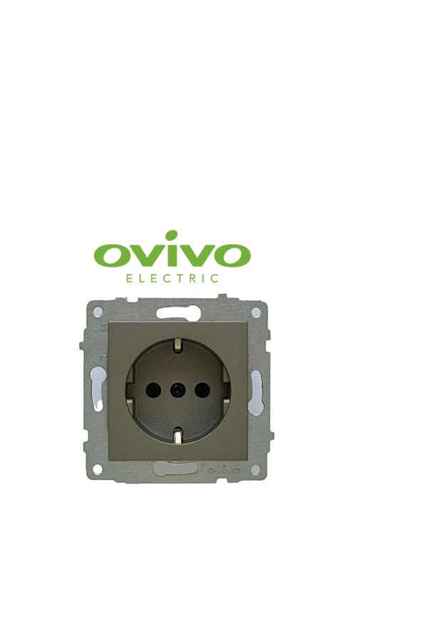 Enseb-Anthracite grounded socket frameless grano - compatible frame for socket and switch 1
