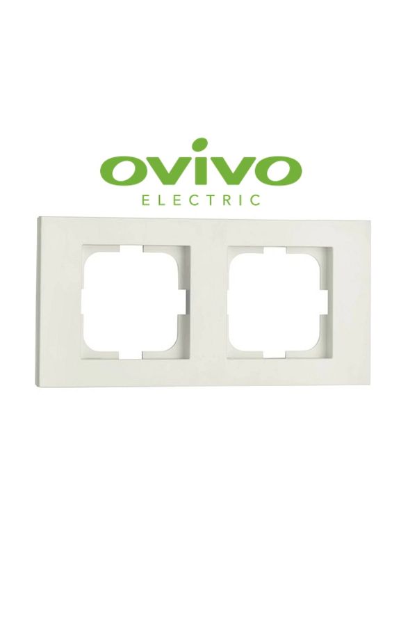 LiderGlobal-White double frame grano - compatible frame for socket and switch 1