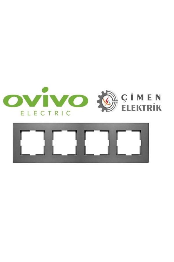 LiderGlobal-Smoked quad frame - matching frame for socket and switch 1