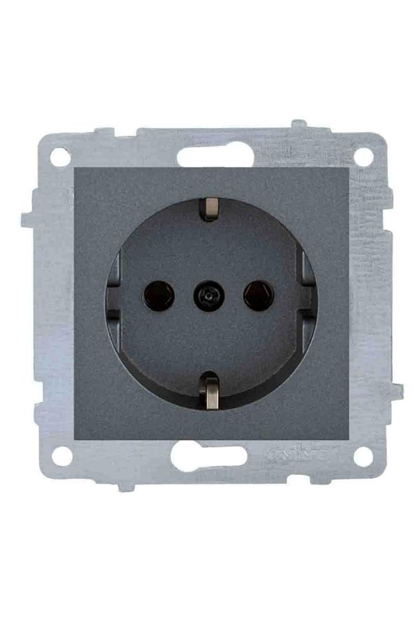 Enseb-Smoked grounded grano frameless - compatible frame for socket and switch 1