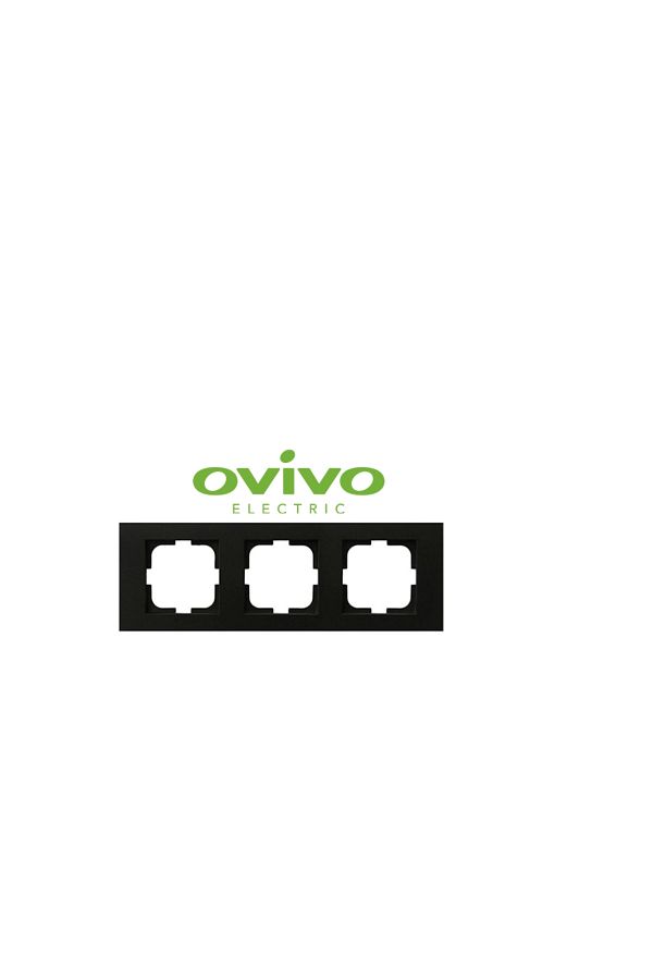 Enseb-Metallic black triple frame grano - compatible frame for socket and switch 1