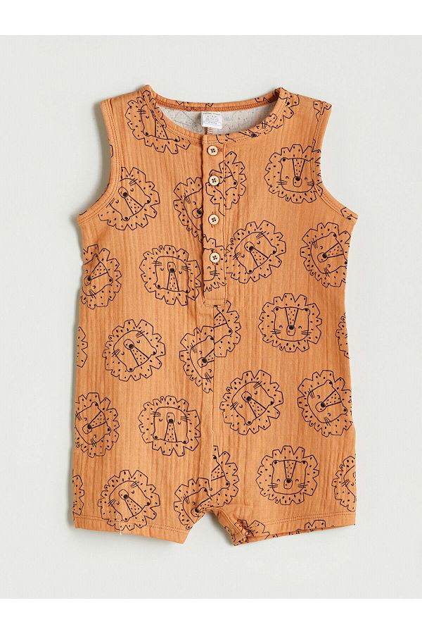 LC Waikiki-Lcwk Collar Buttoned Baby Boy Jumpsuit 1
