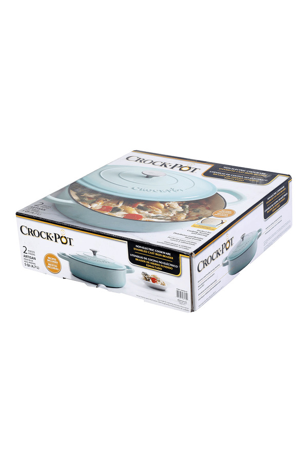 Crockpot®-Vas de fontă emailată, 4.7L, rotund, bleu 1