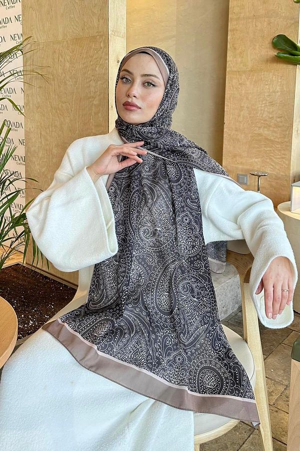 lamelif.com-Retro Pattern Cotton Shawl Bitter Coffee Earth 1