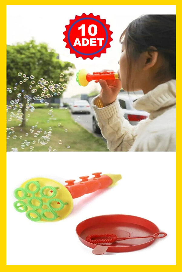 RoseRoi 10 Adet Üflemeli Köpük Yapma Seti Oyuncak Borazan Baloncuk Seti Oyuncak Karne Hediyesi