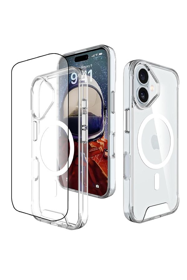 Glassology-جراب مغناطيسي شفاف لهاتف iPhone 16 مع واقي شاشة 1