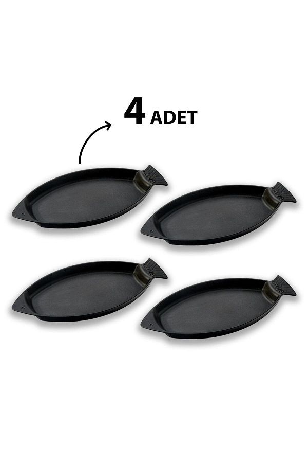 Lava-Fish Plate Casting Set - Set of 4 Without Handle Size 15X24Cm 1
