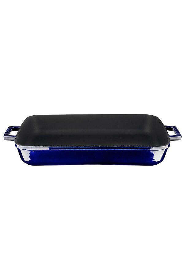 Lava-Cast Rectangular Rosto and Oven Tray Cast Iron Solid Double Handle Premium Series Size 26x 1