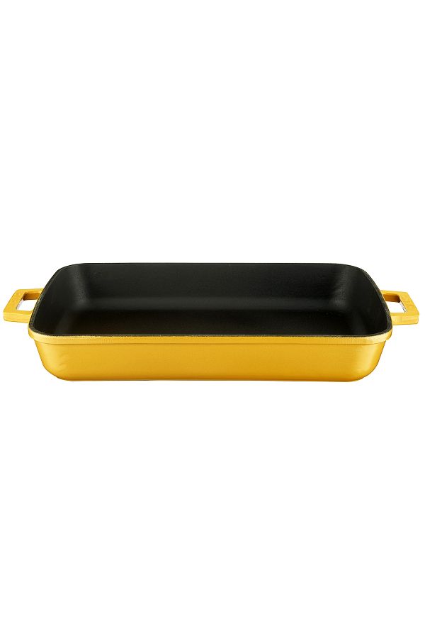 Lava-Cast Rectangular Rosto and Oven Tray Cast Iron Solid Double Handle Spring Series Size 26x4 1