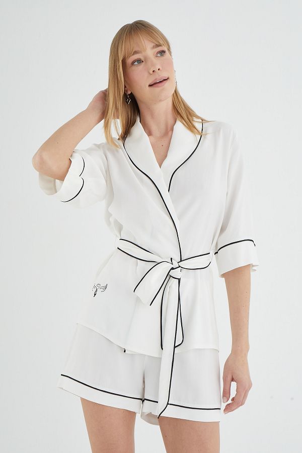 Sevim-Sevim 21202 Embroidered Shorts Set 25Y 1